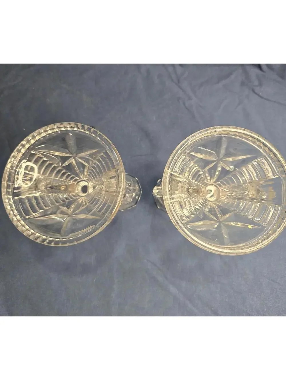 Set of Two Vintage 1930s Federal Glass Wigwam Double  Candleholders